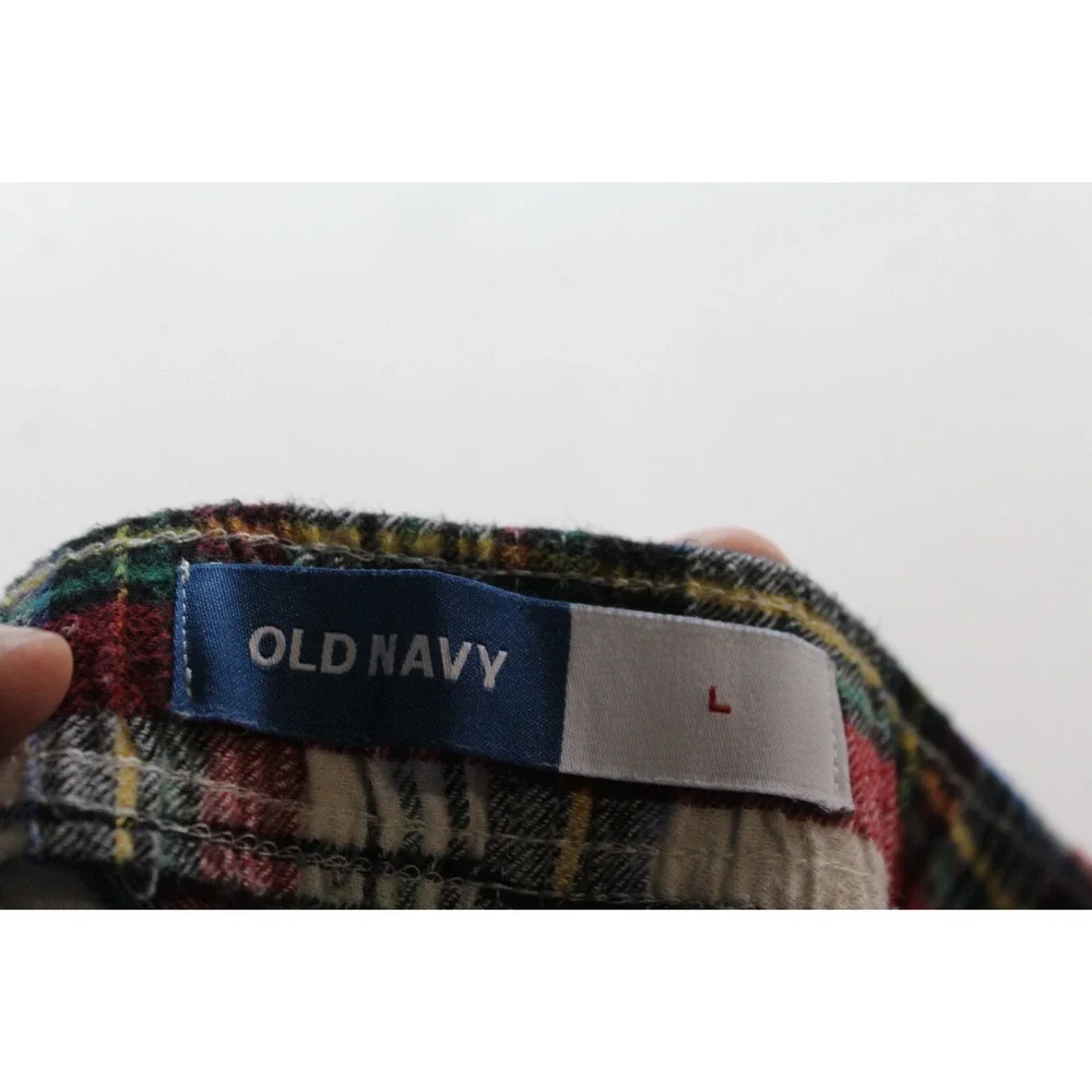 Old Navy Men Pajama Red Plaid Casual Loose Sleepwear Size Large